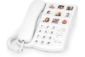 SANGYN Big Button Phones for Elderly and Dementia Sufferers Loud Ringer House Landline Telephone with Speed Dialing Volume Control, Hands-free Corded Phones for Hearing, Visually Impaired