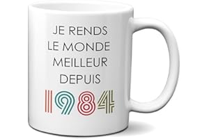 L'ESPRIT DES ANGES Tasse Mug Cadeau Anniversaire 40 ans Femme Homme - Je Rends le Monde Meilleur - Original Personnalisé