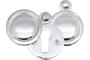 EAI Victorian Keyhole Covered Escutcheon for Front Doors 35mm Polished Chrome | Pack of 2