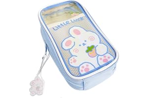 Upxiang Kawaii Étui à crayons transparent pour fille Taille B