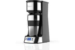 RAINBEAN Single Serve Coffee Maker, Programable Single-Serve Brewers, Timer Auto Start/Off, 14 Oz Single Cup Coffee Machine For Ground Coffee, 700W Quick Brewing, Perfect Gifts for Coffee Lovers