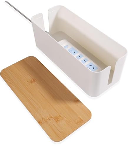 QOUBNIC Cable Management, Porta Cavi Scrivania Nascondi Cavi, Vassoio Per La Gestione Dei Cavi Senza Bisogno Di Forare, Scatola Porta Cavi Per Ufficio E Casa Scrivania, Nero - 9