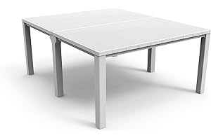 Keter Tavolo da Esterno Julie Table Doppia Composizione Bianco