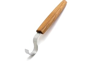 BeaverCraft Nóż z haczykiem SK2 dąb 3 cm ostrze łyżka do rzeźbienia w drewnie nóż do kubka miski, łyżki, rzeźbienia praworęcznego, zakrzywione narzędzia dla początkujących