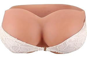 ICEVER Silikon Falsch Brust Formen Baumwolle Gefüllte Trägerlos A Cup Realistische Brustprothesen für Crossdresser Cosplay Transgender Mastektomie (Größe L - A Cup, Gebräunter Teint Bronze)