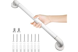 HAIMAYEE Barres d'appui Salle de Bain Avec Poignée Antidérapante et Cercles de Sécurité Lumineux,WC,Douche,Porte-serviettes,Aide-escalier Seniors et Enfants 60cm