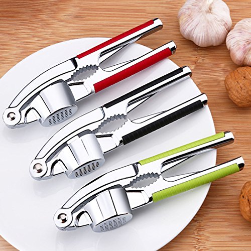 Chongsen Zink-Legierung Knoblauchpresse , Ingwer Crusher Küchengeräte Geschirr, Küchengeräte , Edelstahl (Black) - 4