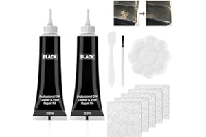 HASAIKA® Crema de Reparación de Cuero, Kit de reparación de cuero de 2 piezas para reparar desgarros de muebles, sofá, chaqueta, asiento de barco, negro