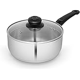 Swan SWPS5030SS Townhouse 20cm Stainless Steel Saucepan with Glass Lid, Suitable for All Hob Types (including induction), Dis