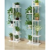 ADIMSHOPS Flower Holder, 6 Compartment Shelf, Vertical White Flower Holder with Metal Frame 6003472481