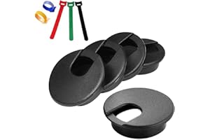 DOMI PRO DMSL Cable Grommet Desk Organizer Grommets Data Line Organizers for Home Office Table (Black 5 Pieces 50 mm)