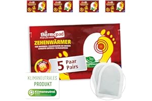 Thermopad Toe/Foot Lot de 5 Paires de Chauffe-Pieds Extra Fin, Ecru