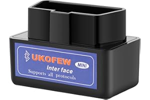 UKOFEW Diagnosis Bluetooth para iOS Android, Bluetooth Mini Lector, Bluetooth OB D2 V2.1 Lector de Escáner de Diagnóstico del