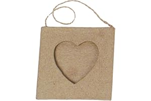 Decopatch CD690O - 1 supporto in cartapesta marrone 1x8x8 cm, Mini cornice cuore