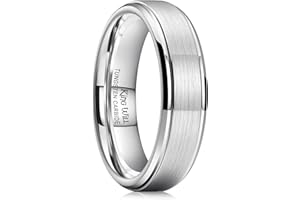 King Will Basic Men's Tungsten Carbide Ring 6mm/7mm/8mm Polished Beveled Edge Matte Brushed Finish Center Wedding Band