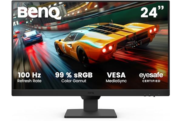 BenQ GW2490E 24 Pouces Eye-Care Écran Gaming, 100Hz, 1920x1080p, IPS, 2X HDMI, DisplayPort, Technologie Brightness Intelligence, Haut-Parleur intégré, Bords Fins