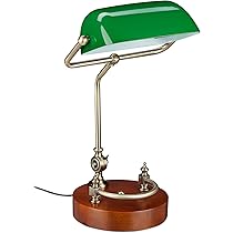 Lampada Da Tavolo Ministeriale Verde Effetto Ottone - Stile Retro Anni '20, Regolabile - Foto 2
