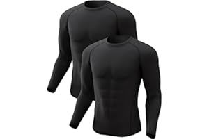 CL CONVALLARIA Camiseta térmica de manga larga con forro polar para hombre, camiseta interior de compresión para hombre