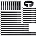 VIGAER 8"12"18"24"30" Hook and Loop Fastening Cable Strap - 30 Pack Reusable Nylon Extend Securing Strap - Adjustable Cinch Strap with Buckle