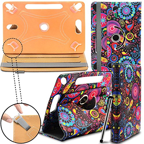 Kindle Paperwhite & 3G 7 Inch Tablet PC Neues Design Universelle um 360 Grad drehbare PU-Leder Designer bunte Hülle mit Standfunktion - Cover - Tasche - Jellyfish / Qualle - Von Gadget Giant®
