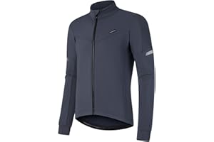 BERGRISAR Men's Thermal Fleece Cycling Jersey Long Sleeve Cold Weather Bike Tops