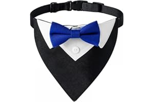 DONGKER Hunde-Smoking-Fliege, formelles Hund Smoking Bandana Halsband, verstellbares Hunde Smokinghalstuch mit Fliege f?r Hunde und Katzen