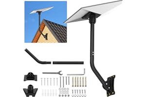 Bindokun Supporto Starlink Gen 3, Starlink Kit Completo Regolabile a 360 Gradi Compatibile con Parabola Standard V3 Starlink Kit di Montaggio con l'adattatore Supporto a Parete/Tetto