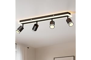 LVWIT Ceiling Light Fitting,4 Way Spot Light,Bedroom Lights Ceiling with GU10,Adjustable Ceiling Light,Kitchen Lights Ceiling,Spotlights Bar Lighting,Spotlights Ceiling Lights Rotatable,(NO Bulbs)