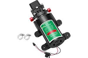 LONGRUN 12V Wasserpumpe Selbstansaugend, 12V DC Membran Pumpe mit Einstellbarem Druckschalter, 3L/Min 0.8GPM 65PSI Hochdruck Wasser Pumpe für Gartenbewässerung, Wohnwagen, Boote, Wohnmobil, Rasen