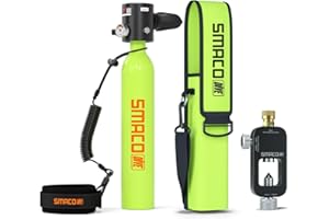 SMACO Mini Scuba Tank 0.5L Handheld Mini Diving Tank Reusable Lung Air Tank Pony Bottle up to 10 Minutes Dive Time Diving Cylinder for Underwater Exploration Emergency Rescue S300