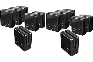 Cokritsm Glass Balustrade Clamps 8-10mm Stainless Steel Glass Clamp, Black Glass Clips Adjustable Glass Bracket for Balustrade Staircase Handrail, Glass Clamps Clip Holder for Stair 12pcs