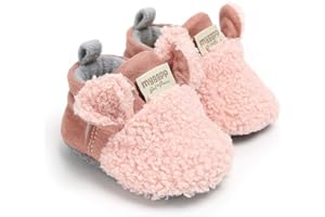 Dazzerake Chaussures Premier Pas pour Bébé Garçon Fille 0-18 Mois Chausson Antidérapant Forme de Mouton Chaussures Bébé Hiver