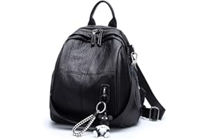 BUKESIYI Femme Sac à Dos à Main Seau Petit Marque Faux Cuir Bandoulière Antivol CCFR78302 Noir