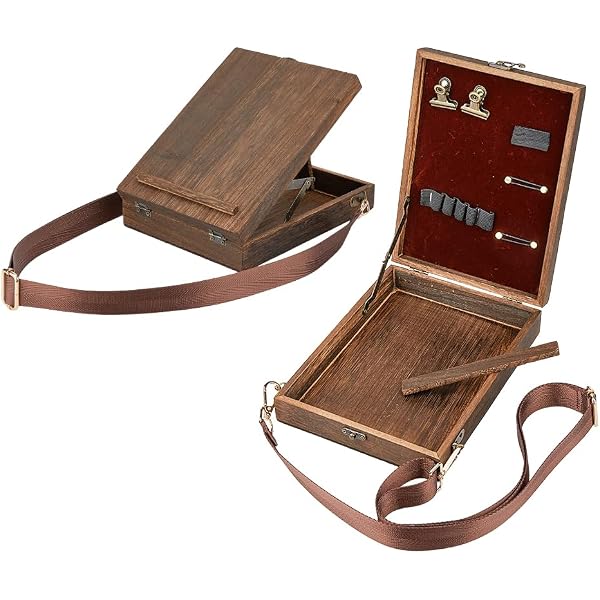 Fulenyi Writers Messenger - legno A5 per esterni, trousse, borsa portaoggetti portatile in legno per disegni, scrittori, architetti e pittori