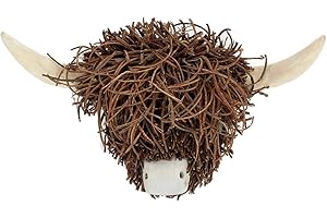 Voyage Maison Highland Cow Wooden Wall Sculpture | Voyage Decoration Willow Wood & Rattan Sculptures