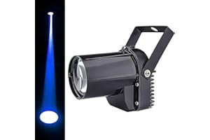 JINDAAUDIO LED Pinspot, Luci dDella Sfera Dello Specchio Della Discoteca, Faretto LED Blu 3W Super-Luminoso Lampada DJ Discoteca Fase Luce
