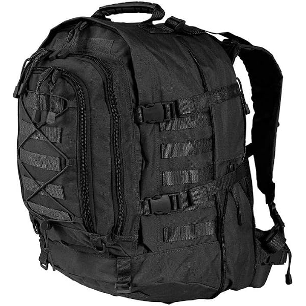 MFH Recon I Backpack - 15L Tactical Daypack, Black, With Rain Cover & Multiple Compartments