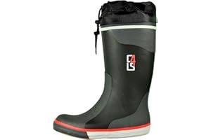 crazy4sailing Unisex Segelstiefel Langschaft Gummistiefel Schnürung schwarz