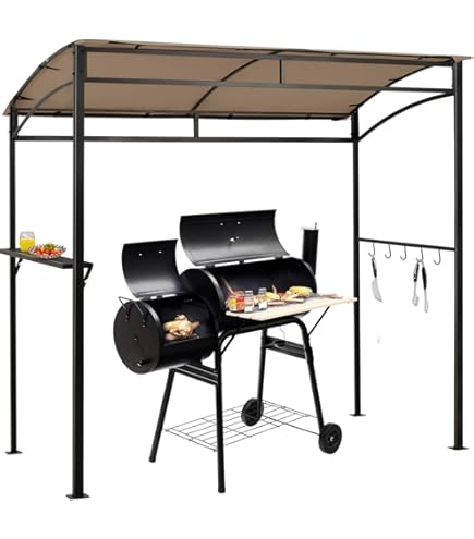 Habitat Et Jardin Grill-Pergola In Anthrazit - 277x149x232 Cm, Mit Ablagen & Wetterschutz