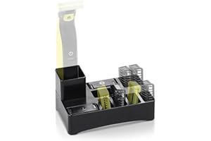 FENKABS Rasierständer für Philips Oneblade mit 9 Fächern und Ablaufloch ---Organizer für Arbeitsplatte für Rasierer, Köpfe und Zubehör (Rasierer und Zubehör Nicht im Lieferumfang Enthalten)