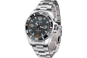 SHMIOU English Talking Watch Unisex for The Blind Visually Impaired Elderly Man Woman Men Ladies Stainless Band Quartz with Alarm, Black Dial, Silver Frame