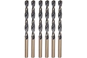 Misuyue 6pcs Metal Drill Bits, 6mm/0.236" HSS Carbide Jobber Drill Bit Sets, Twist Drill Bit for Metal Stainless Steel Aluminum Alloy, Wood Drill Bits