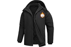 Voqeen Veste Homme Hiver Imperméable Manteau À Capuche Softshell Blouson Légère Isolée Et Matelassée Pour La Randonnée En Montagne