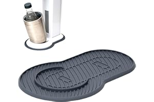 Mixcover Alfombrilla de silicona gris para Sodastream Crystal compatible con sodastream crystal 2.0, sodastream crystal 3.0 protector contra goteo, accesorio para aireador de agua