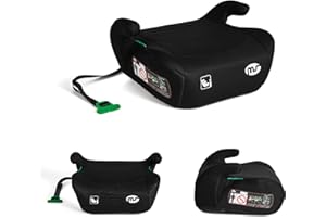 MS BabyWorld – Booster Alzador I-Size para coche SIN Isofix con guía de cinturón | Grupo 3 | 125-150 cm | Silla coche segura y cómoda