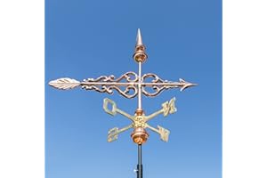 LINNEBORN METALLWAREN GMBH Mittelgroße Wetterfahne 433 – verschnörkelter Pfeil aus Kupfer