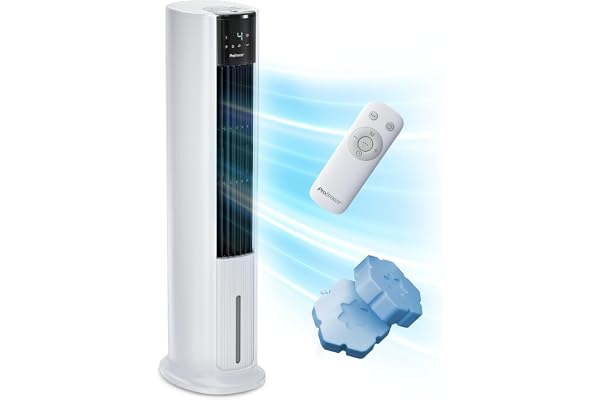 Pro Breeze OmniAir Rafraichisseur d’Air 7L 3en1, 7 Vitesses, 3 Modes, Oscillant, Minuterie 10h, Climatiseur Mobile Sans Évacuation, Silencieux, Sans Conduit, Ventilateur Refroidisseur d'Air