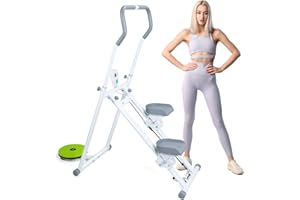 tinysiry Scalatore verticale per scale, regolabile con design pieghevole e ampia gamma di passi, macchina per allenamento completo per palestra domestica, attrezzatura per esercizi cardio con manubrio