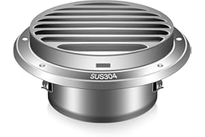 Aygrochy Rejilla de ventilación de 100 mm, acero inoxidable 304, válvula de disco de pared gruesa, rejilla de escape redonda con cubierta de ventilación con tornillos y rejilla de protección contra