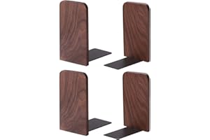 Muso Wood Końcówki do książek, drewniane podpórki do książek, 2 pary, dekoracyjne końcówki do książek na półki - solidny stojak na książki na prezent, do domu, biura, szkoły, 13 x 10,8 x 8 cm (drewno